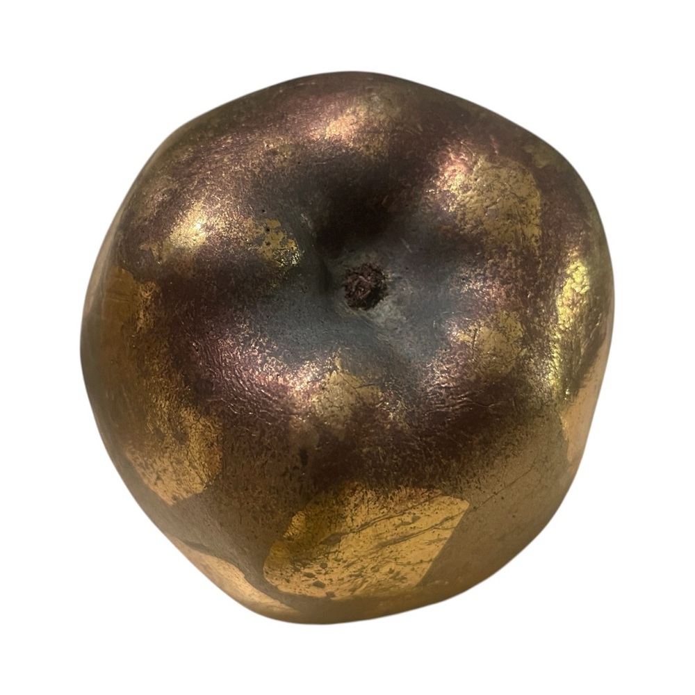 Vtg Gold Gilded Fruit Set Textured Apple Orange Banana Patina MCM Kitchen Decor - Picture 3 of 10